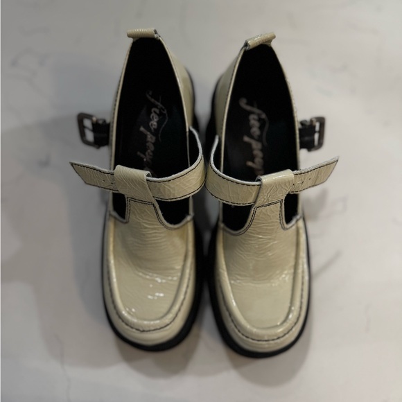 Free People Cream Dress Platform Shoes with Black Soles